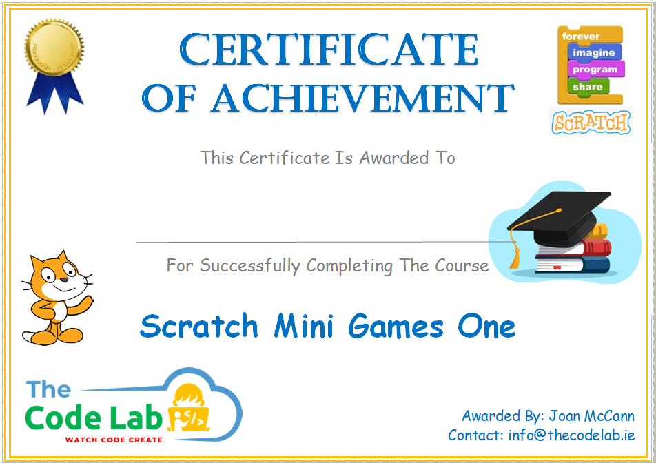 Games Certificate